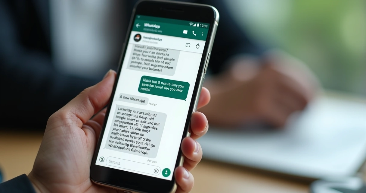 Exemplo de mensagem automática em texto no WhatsApp