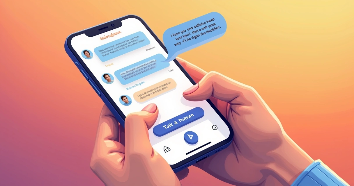 Conversa de DM do Instagram entre chatbot e usuário com opção de falar com humano 