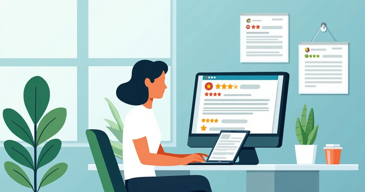 Pessoa usando notebook respondendo avaliação online de forma calma