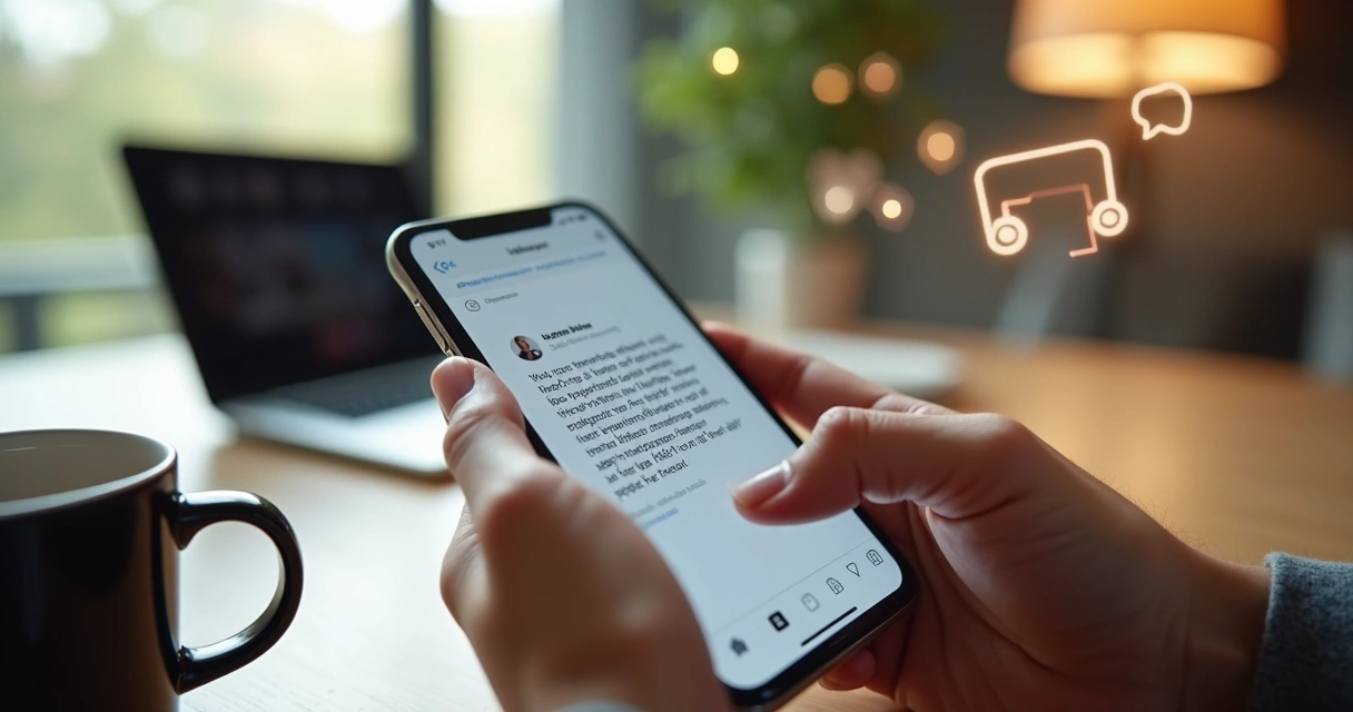 Pessoa digitando resposta personalizada em direct do Instagram no smartphone 