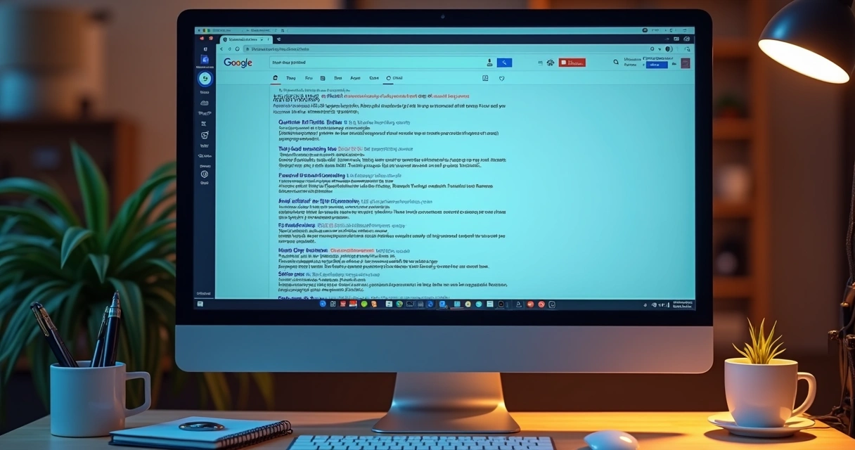 Tela de computador com resposta de IA destacando marcas e menções de afiliados confiáveis 