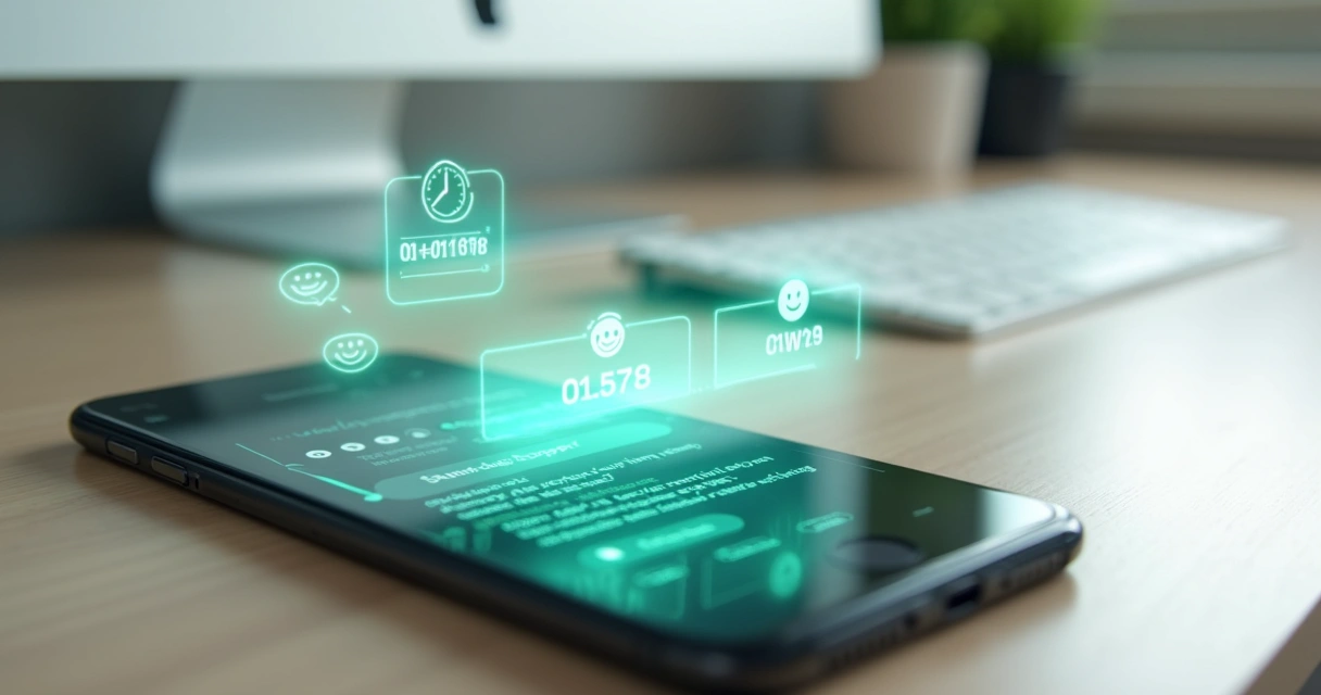 Atendente digital enviando resposta imediata para cliente em tela de smartphone 