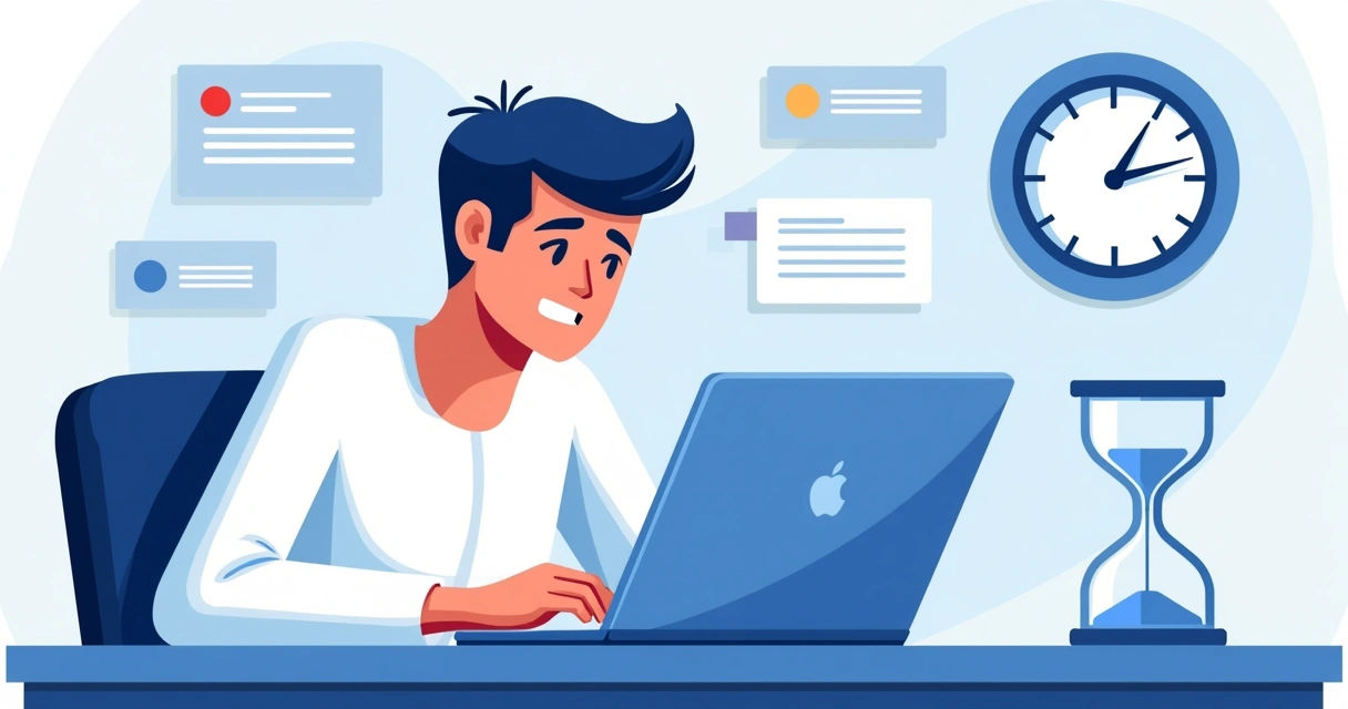 Pessoa olhando para o relógio esperando resposta após preencher formulário online.