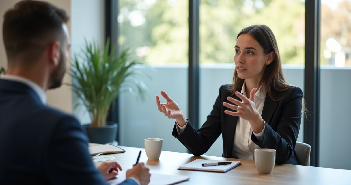 Pessoa respondendo pergunta sobre fraqueza em entrevista de emprego com confiança