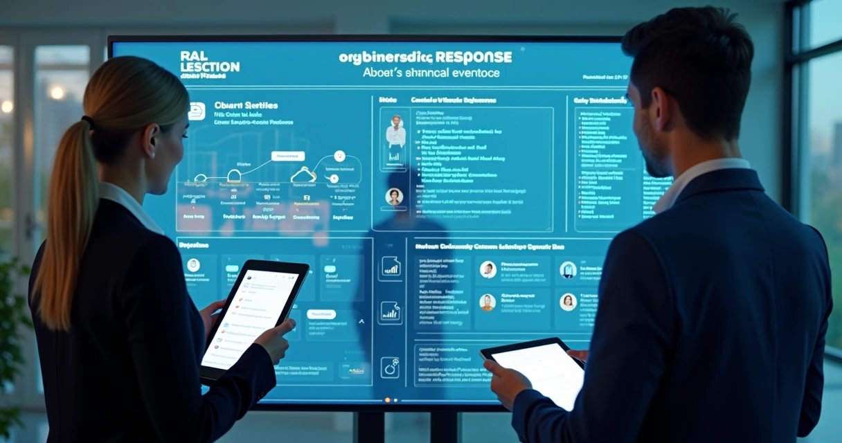 Painel digital exibindo respostas automáticas em condomínio 