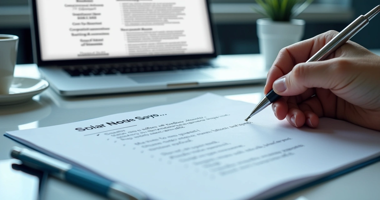 Pessoa escrevendo respostas para entrevista de emprego em inglês