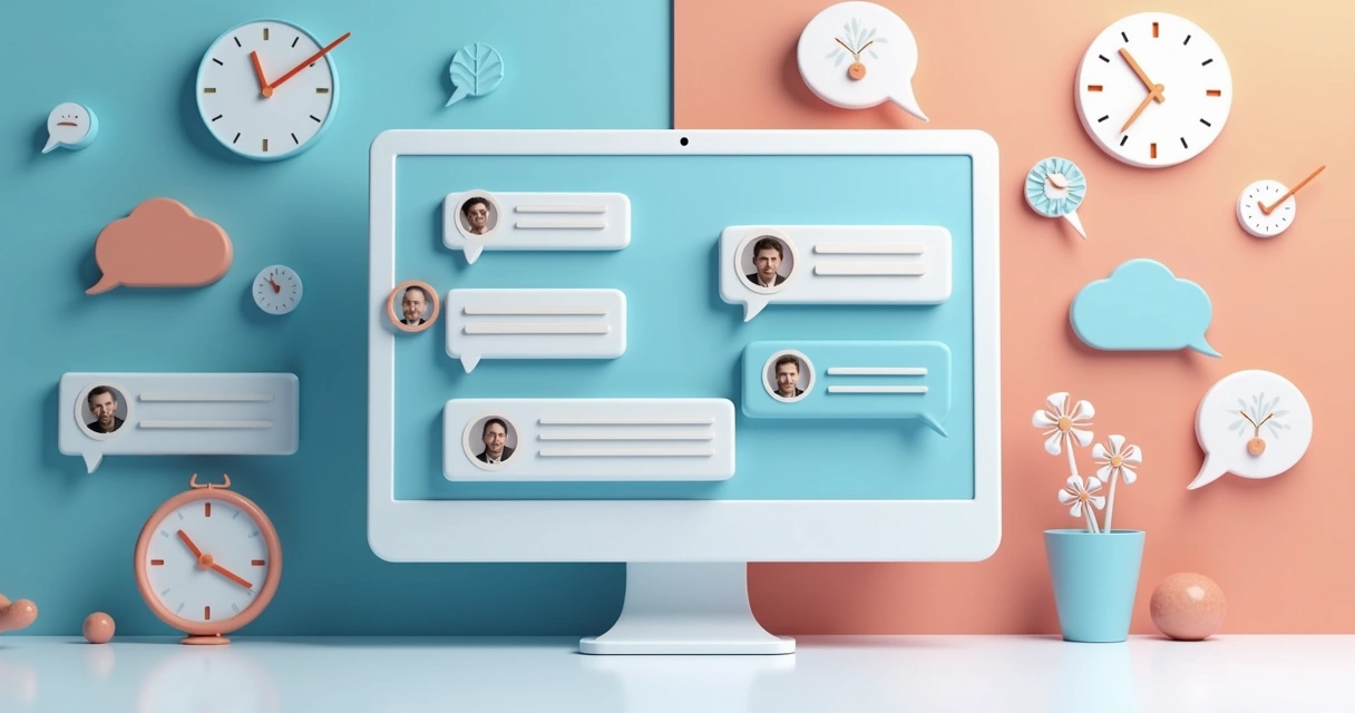Tela digital mostra opções de respostas rápidas em atendimento virtual 