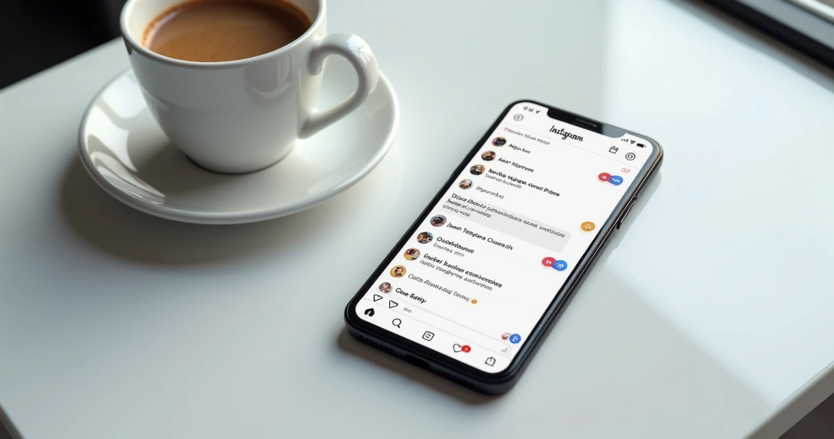 Tela mostrando várias mensagens rápidas programadas no Instagram 