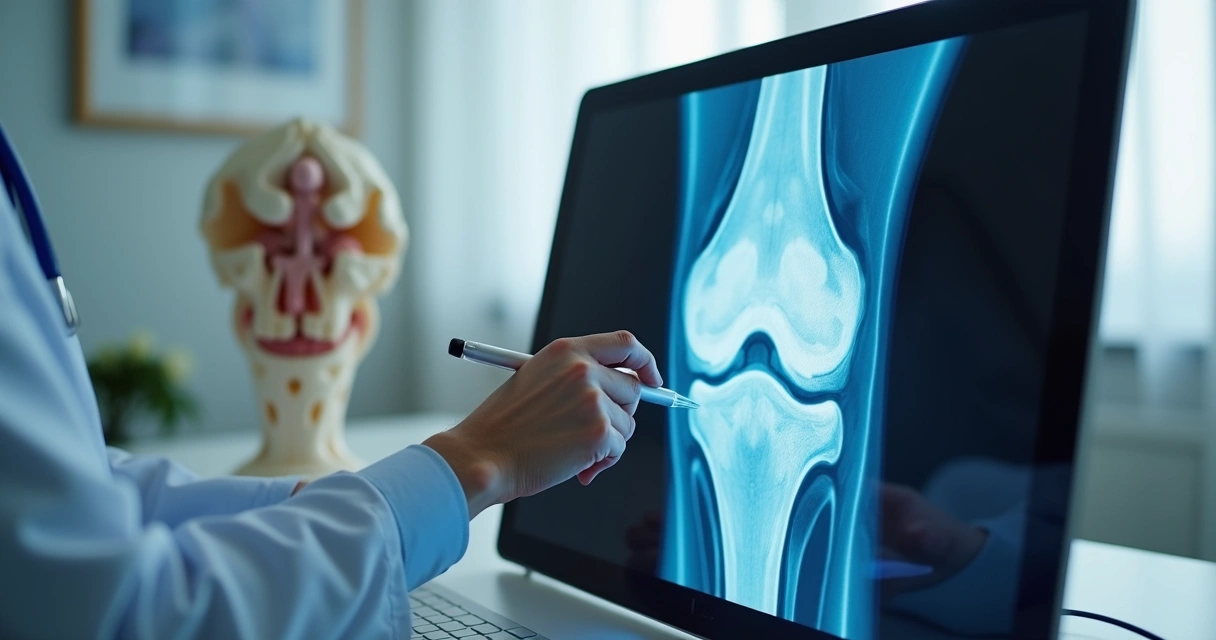 Ressonância do joelho em avaliação médica 