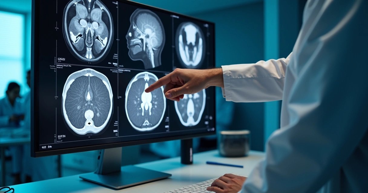 Ressonância multiparamétrica da próstata em monitor médico 