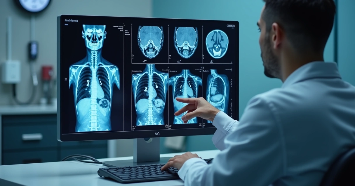 Ressonância da próstata em tela médica