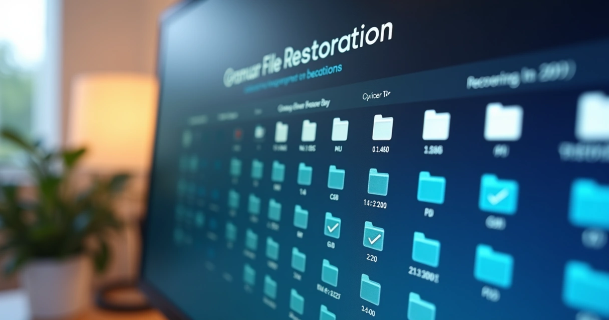 Tela exibindo restauração de arquivos específicos 