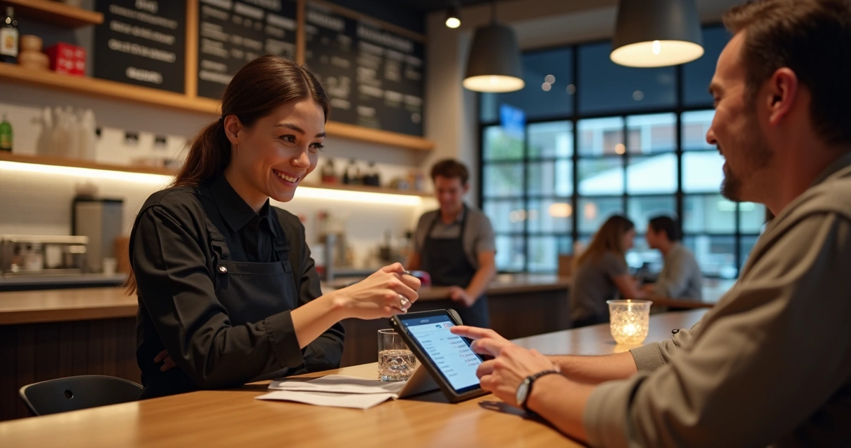 Restaurante usando automação digital na operação