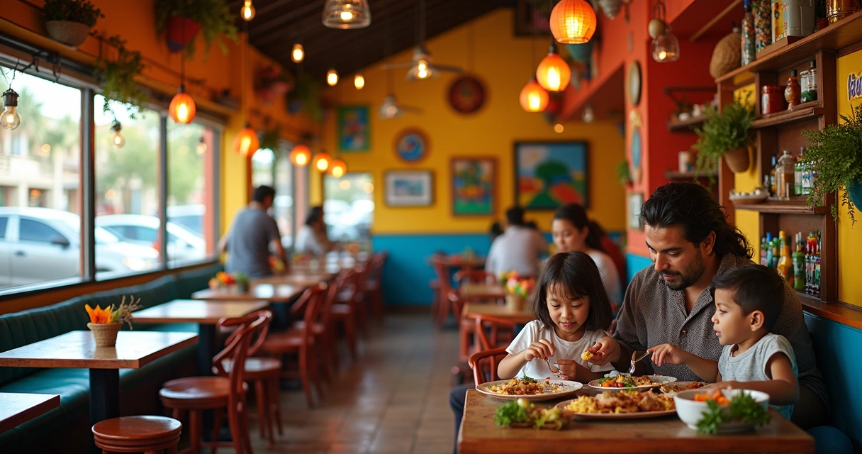 Restaurante brasileiro colorido em Orlando 