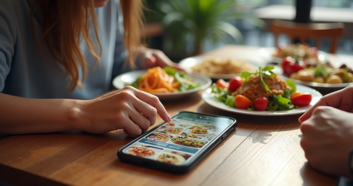 Cliente usando cardápio digital no celular 