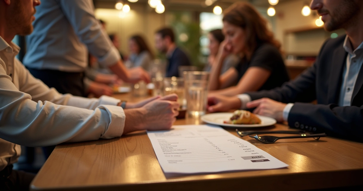 Restaurante servindo clientes com destaque para nota fiscal 