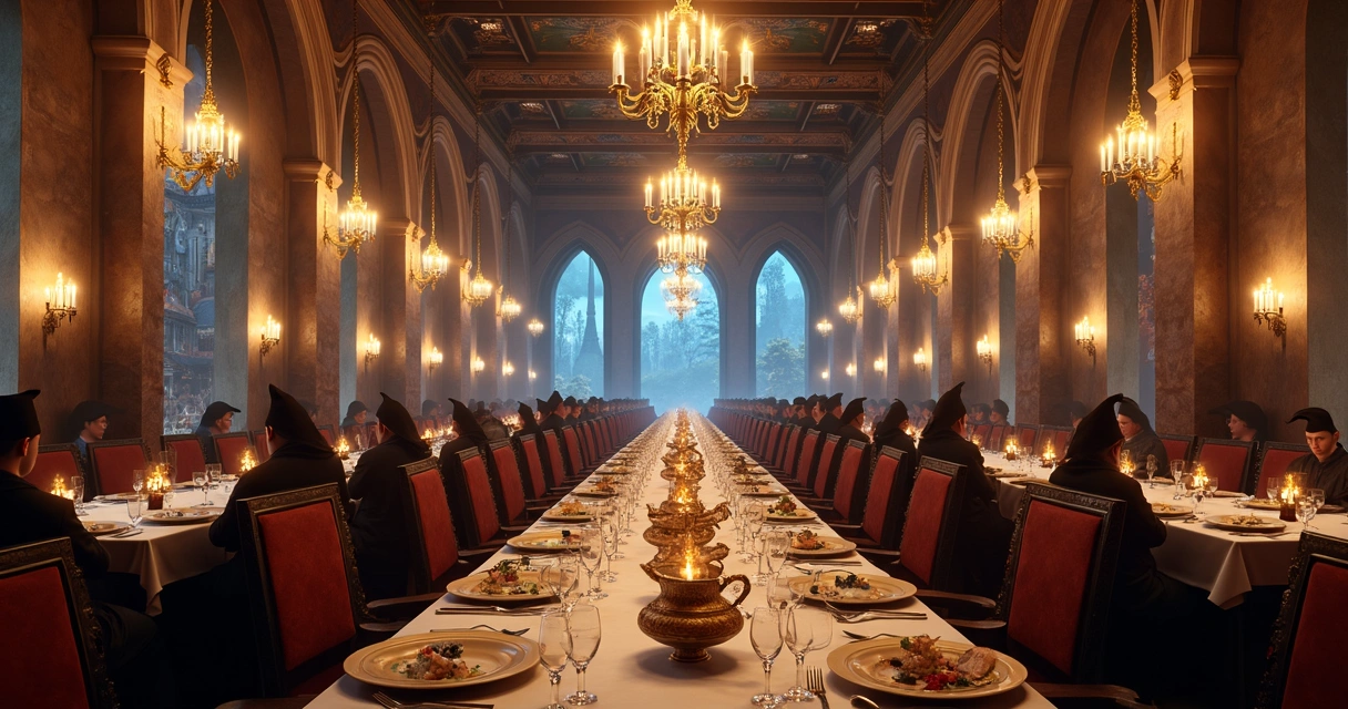 Restaurante elegante do Ministério da Magia 