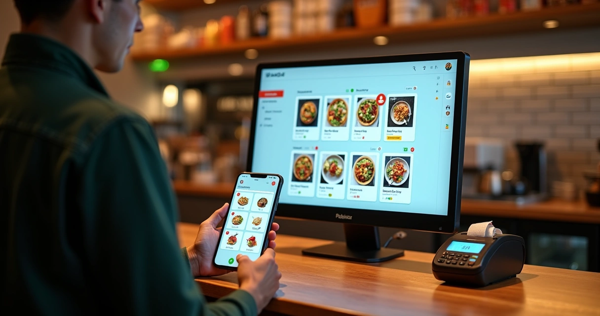 Painel de restaurante online com catálogos digitais e pedidos em tempo real 