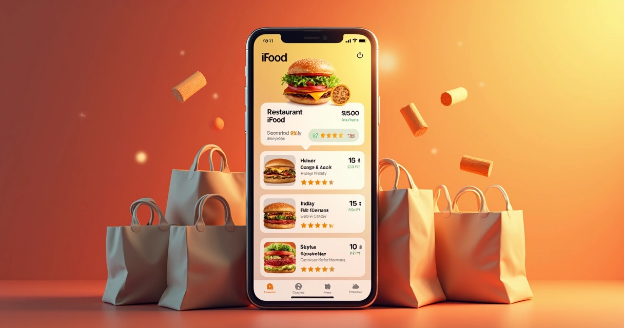 Tela do marketplace mostrando restaurante em destaque nas buscas 