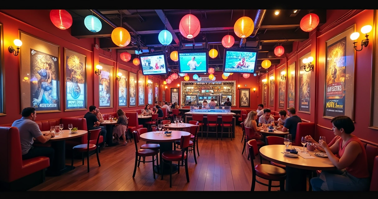 Restaurante temático com decoração inspirada em filmes em Orlando 