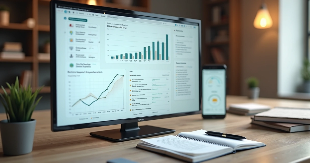 Painel mostrando métricas de engajamento de vídeos e roteiro ao lado