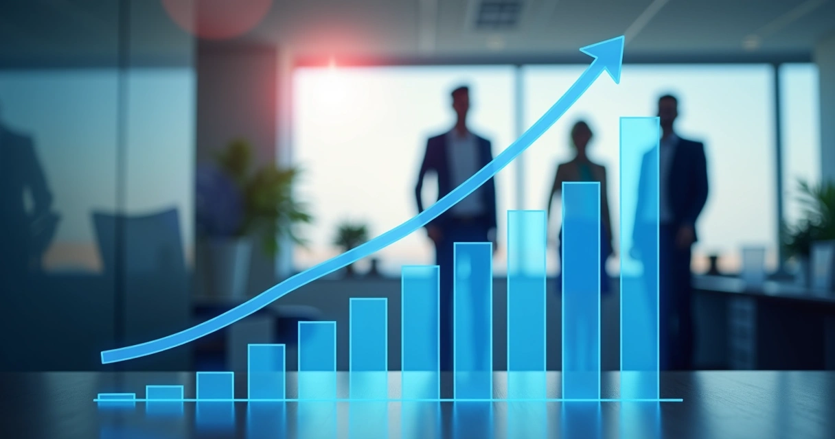 Gráfico mostrando aumento de vendas em imobiliária após adoção de IA 
