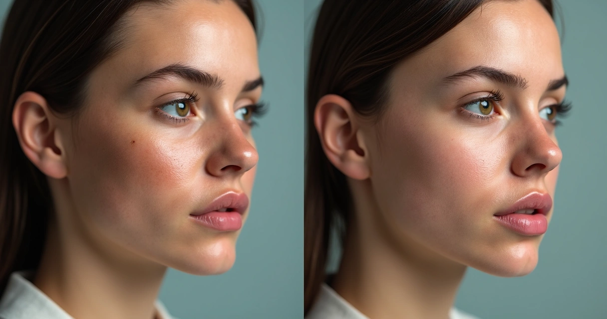 Antes e depois do tratamento com laser CO2 em cicatrizes de acne 