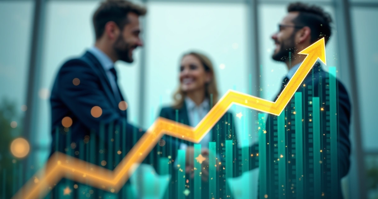 Gráfico de crescimento em case de sucesso de marketing 