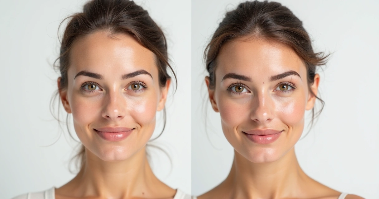 Antes e depois do preenchimento de olheiras mostrando rejuvenescimento sutil 