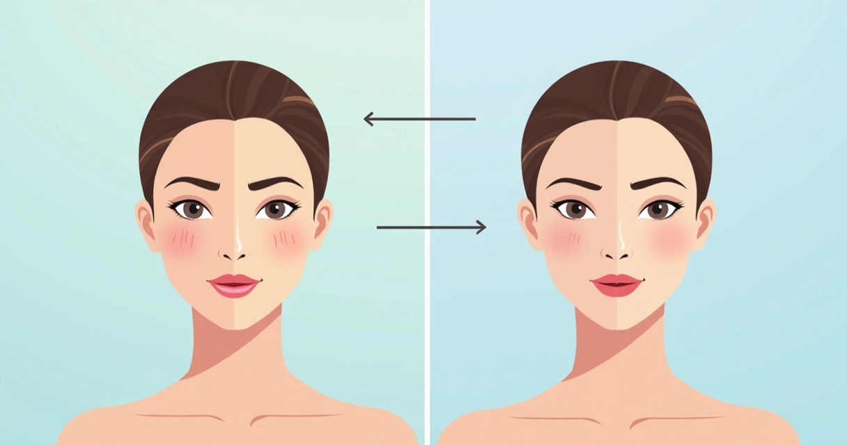 Antes e depois do tratamento de pele com bioestimulador de colágeno