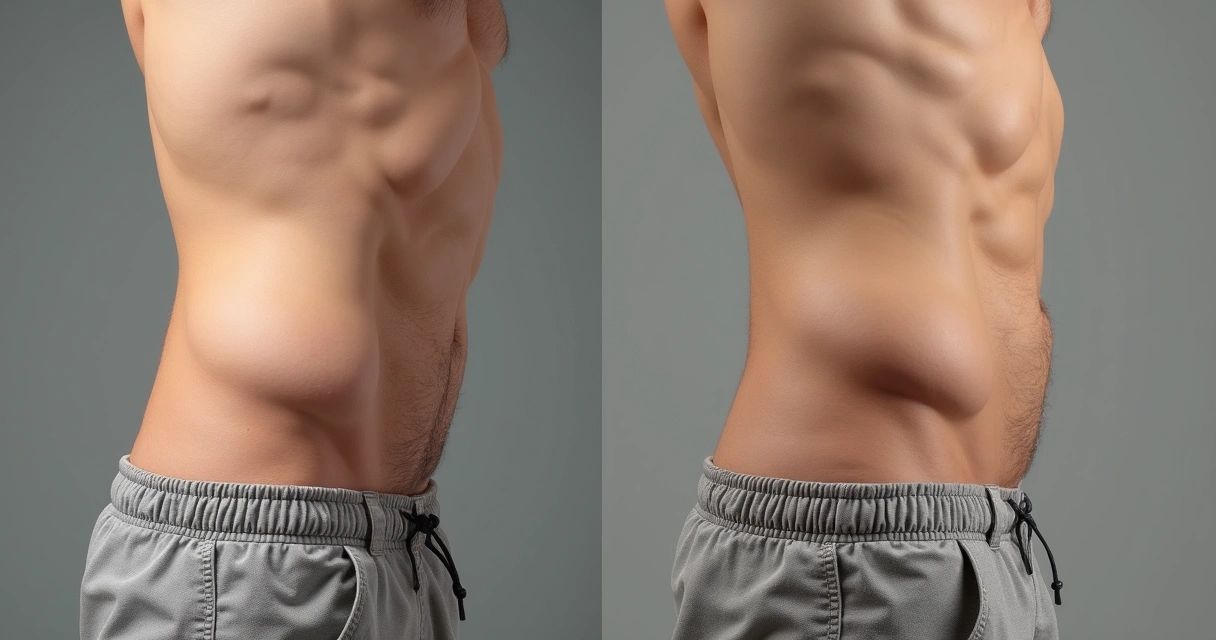 Comparação de resultado antes e depois de preenchimento peniano 