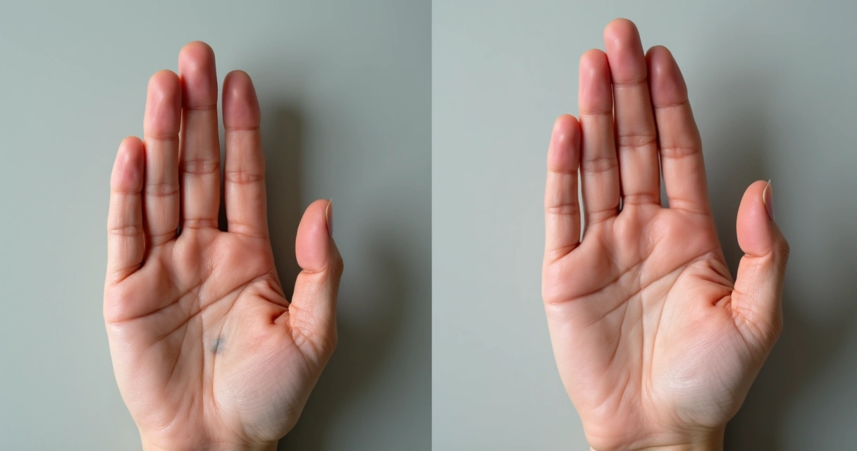 Antes e depois do rejuvenescimento das mãos mostrando resultados naturais 