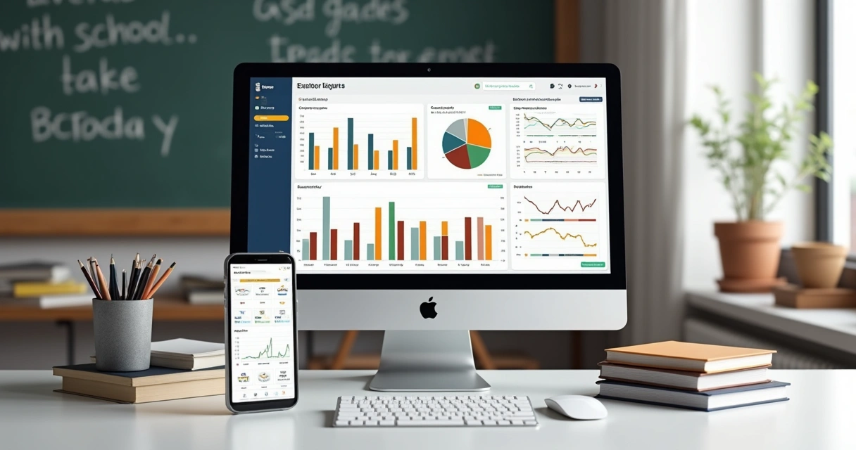 Relatório digital de resultados de provas exibido em tela de computador