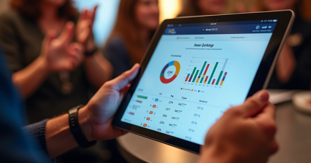 Tela mostrando resultado de votos digitais em evento