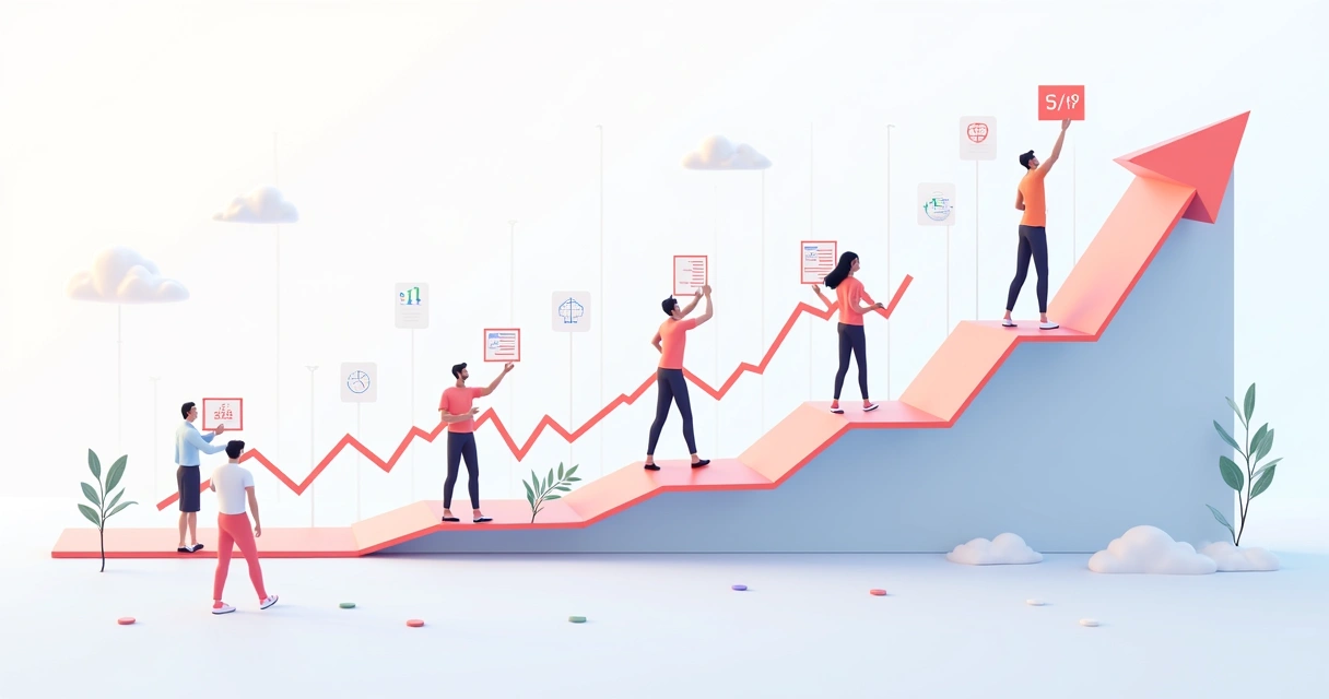 Evolução de dados e análises de vendas B2B ao longo do tempo 