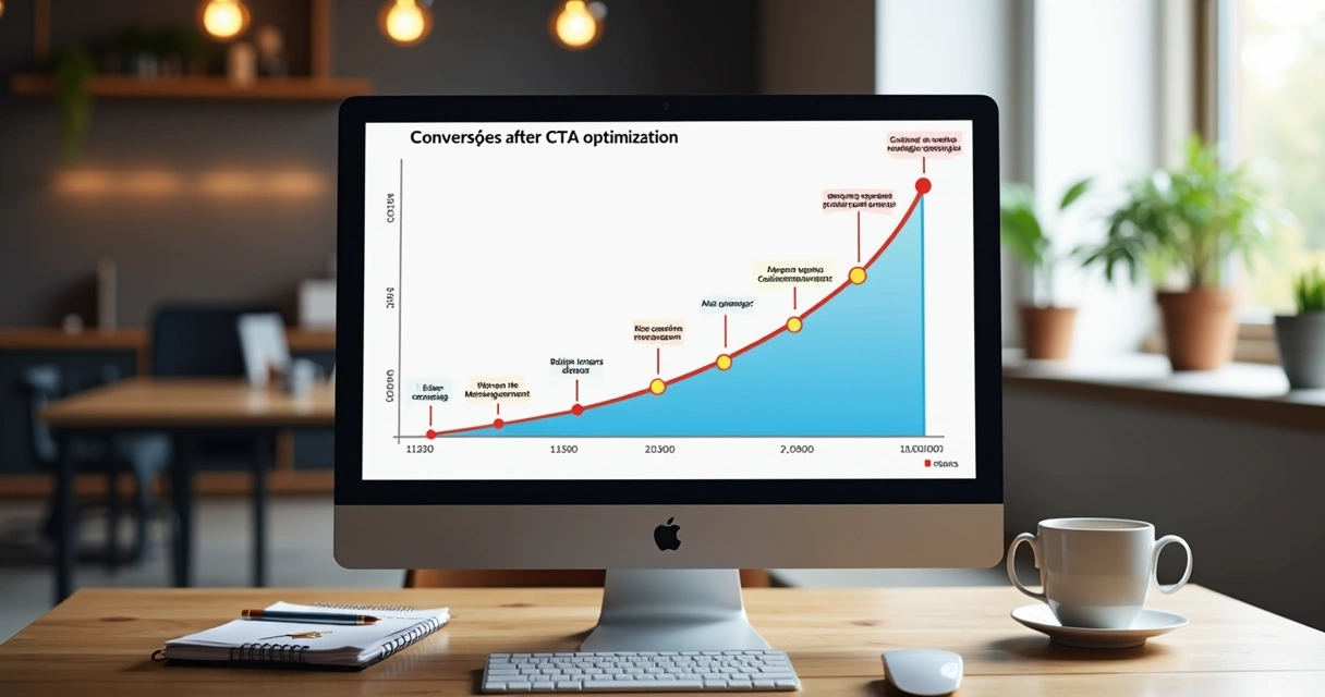 Gráfico mostrando crescimento de conversão após aplicação de CTAs 