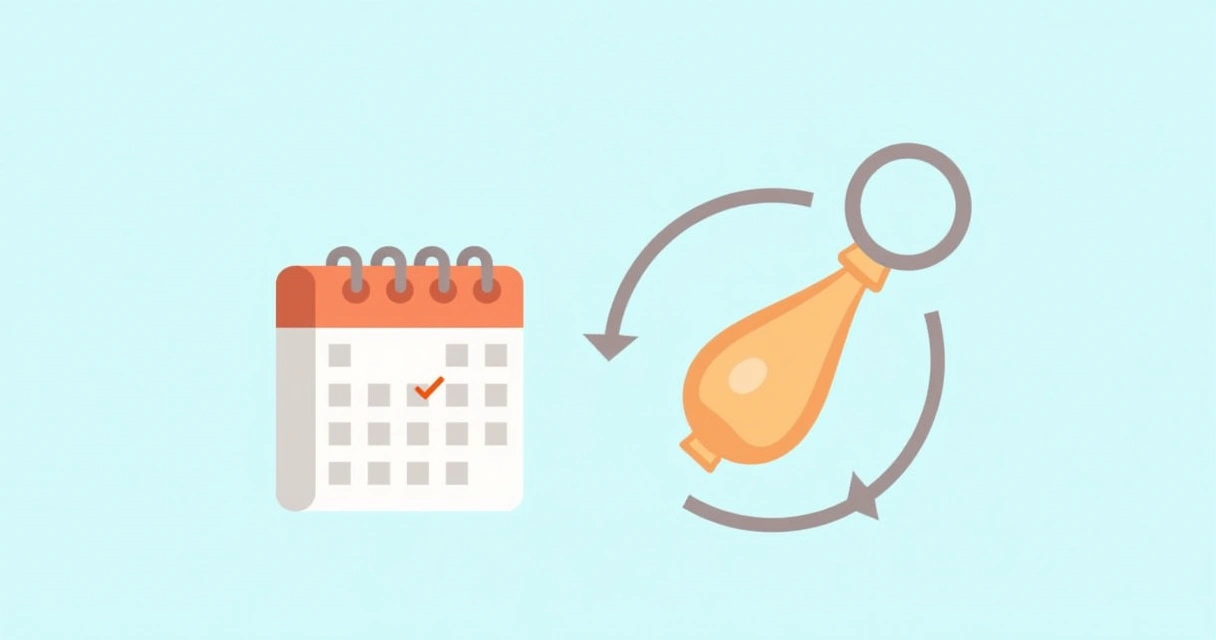 Calendário ao lado de um pênis ilustrativo mostrando passagem do tempo 