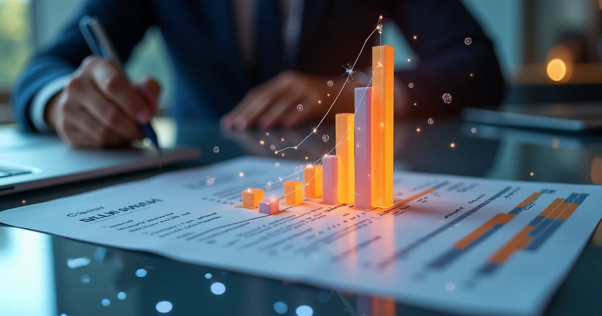 Currículo com gráfico de barras destacando resultados 