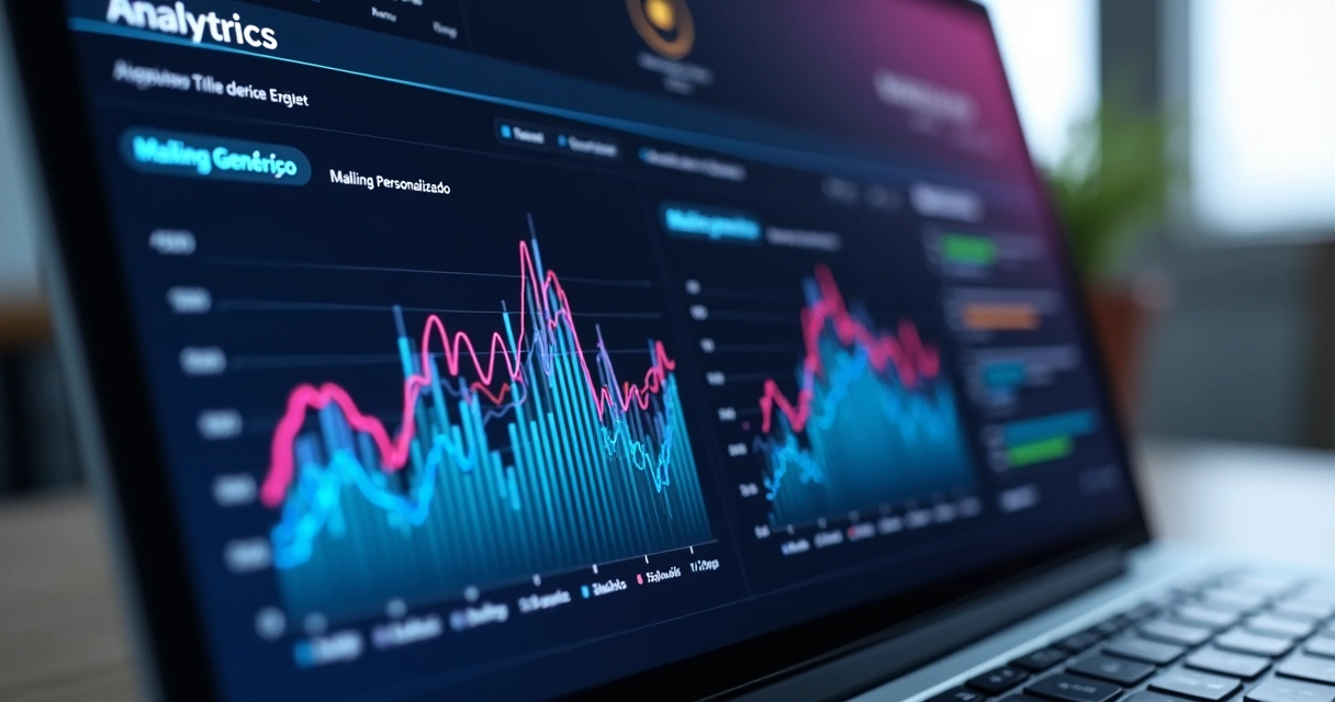 Gráficos comparando resultados de listas de vendas personalizadas 