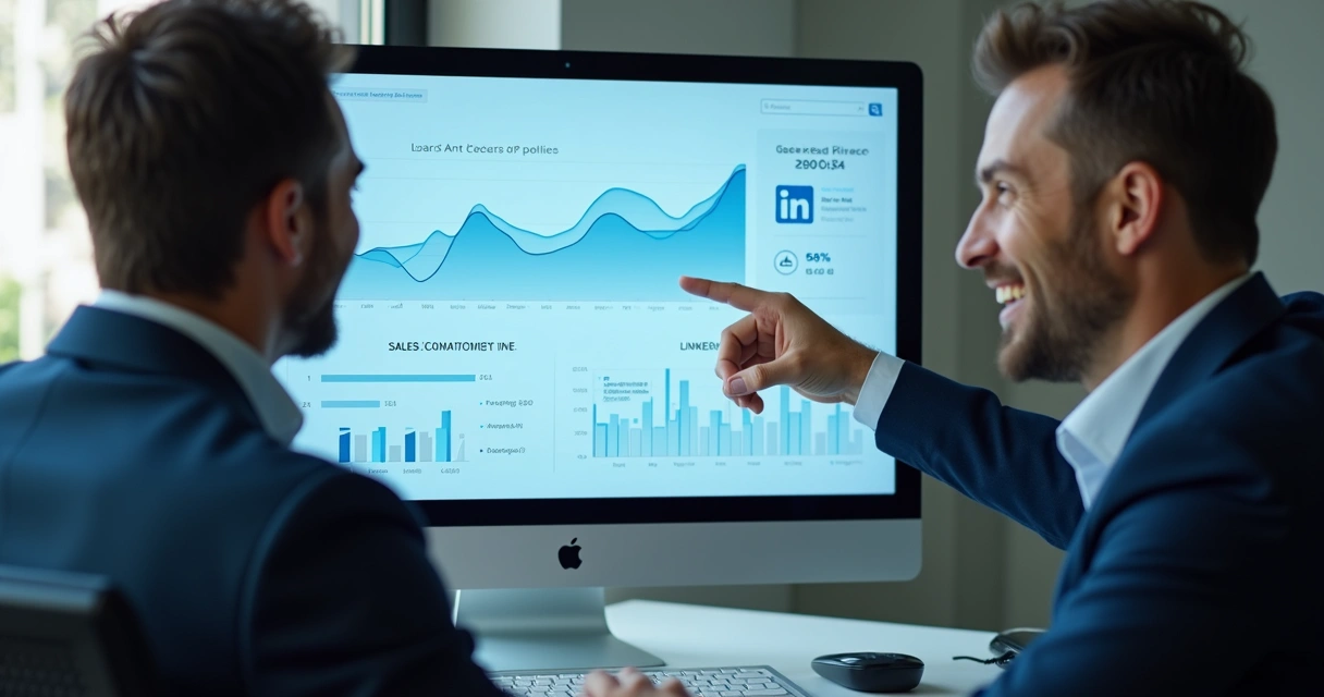 Dashboard mostrando resultados de nutrição de leads no LinkedIn 