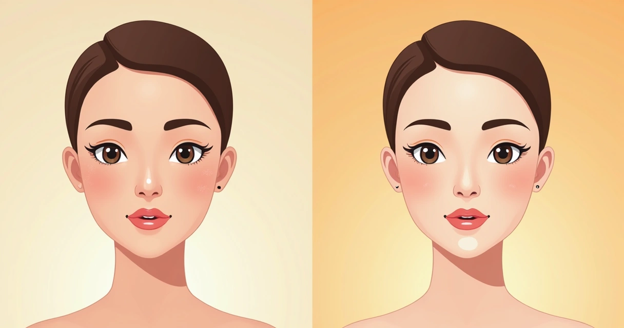 Comparação visual de pele antes e depois do BB Glow 