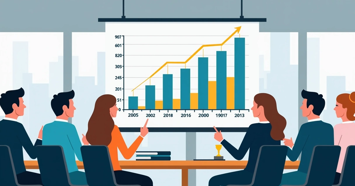 Gráfico mostrando aumento de satisfação e engajamento após premiações corporativas 