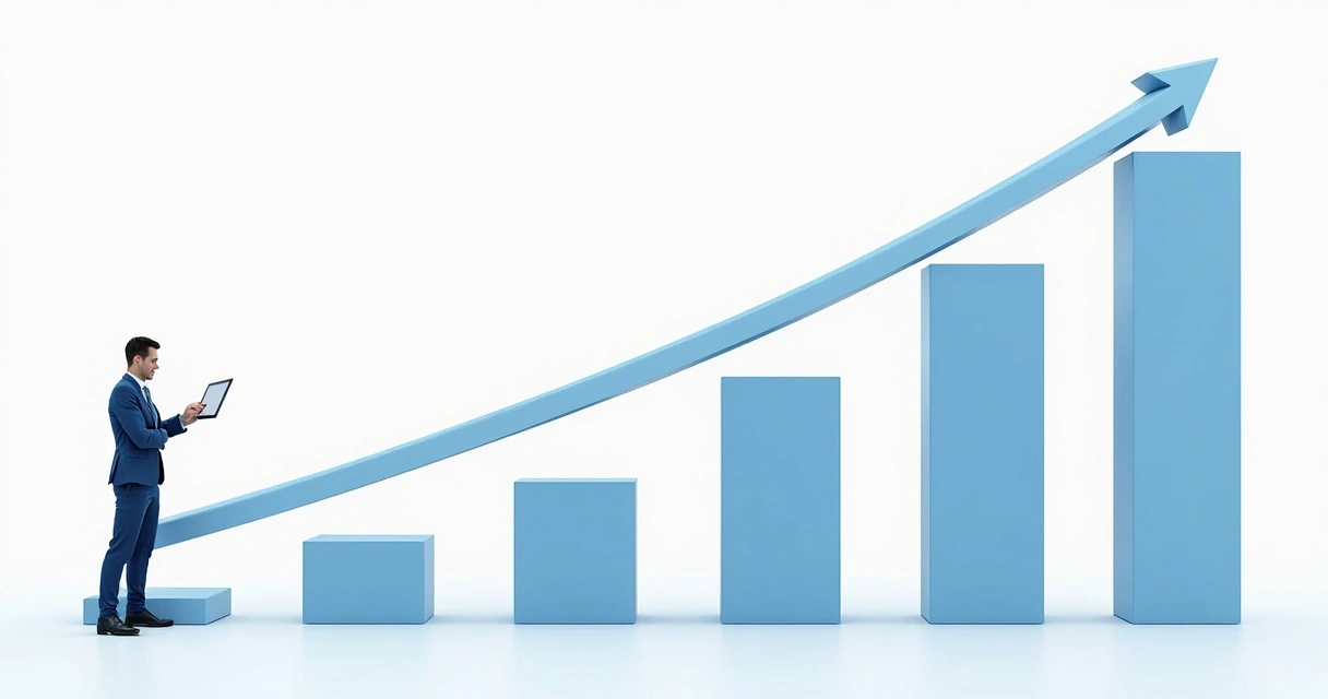 Gráfico mostrando crescimento de visitas em site com SEO orgânico 