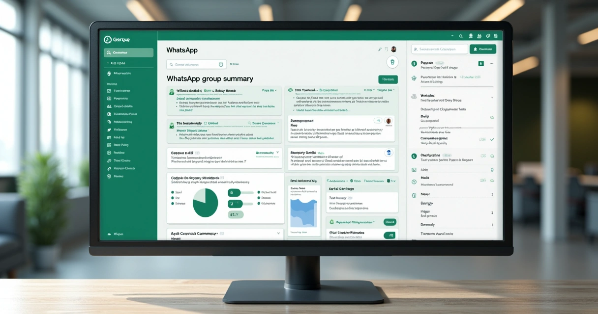 Painel de resumo automático de conversas em grupo de WhatsApp corporativo 