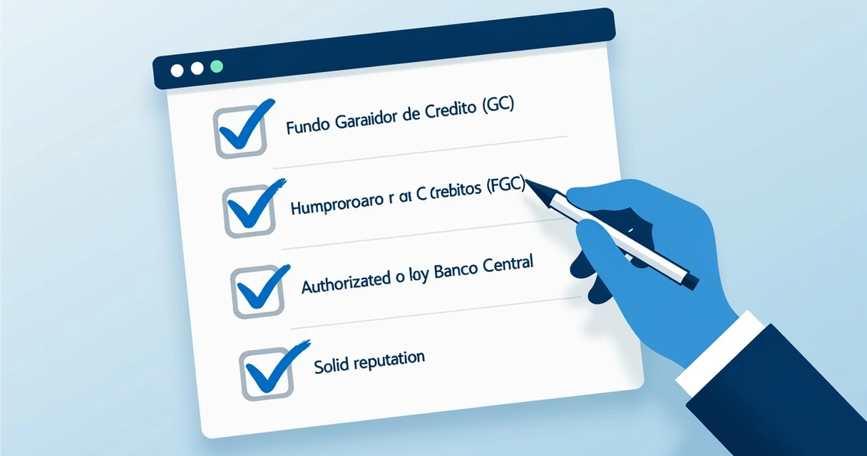 Gráfico simplificado com itens de segurança bancária destacados em azul 