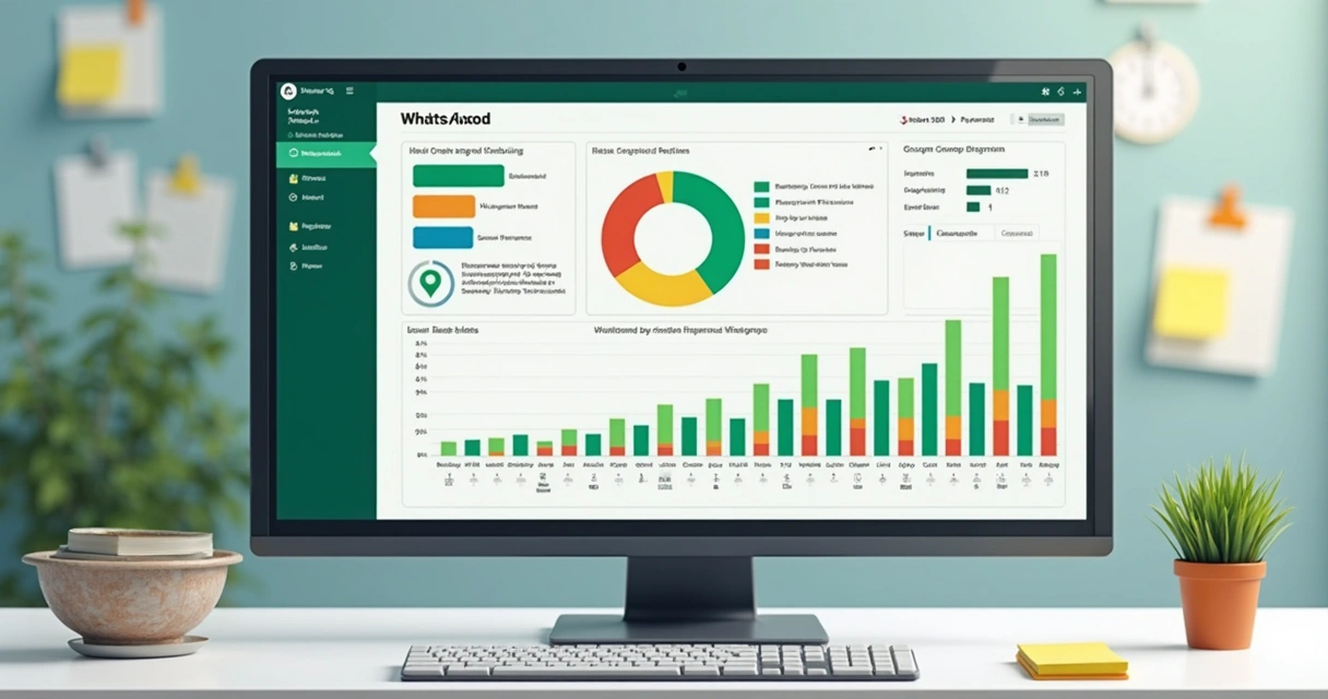 Gráfico colorido mostrando a participação de membros em conversa de WhatsApp