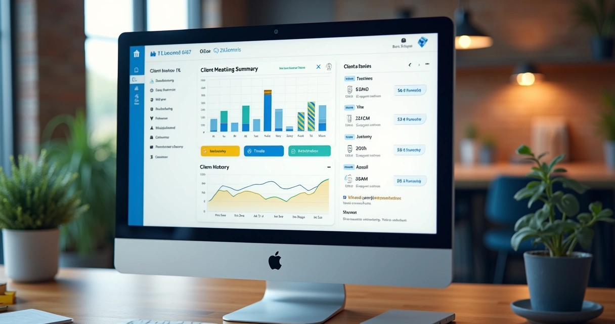 Resumo automático de reunião de vendas pronto na tela, junto com dados do cliente 