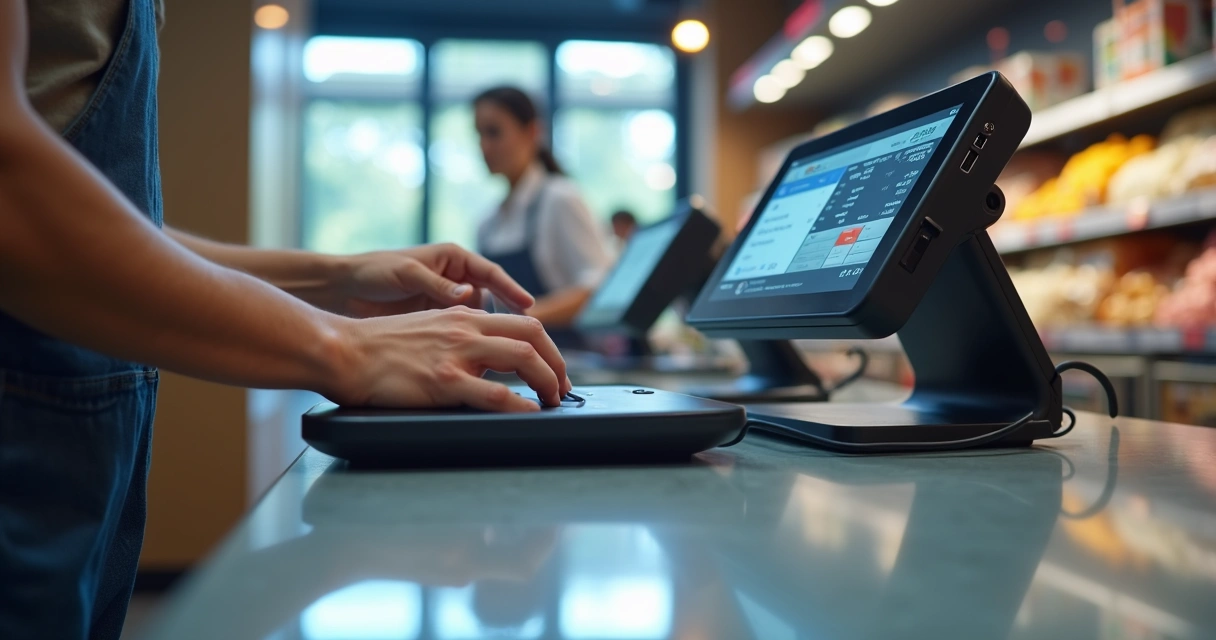 Retail store edge device at checkout counter