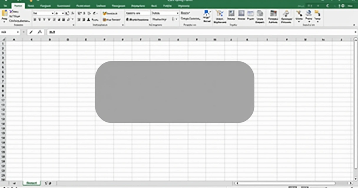 Retângulo cinza delimitando espaço do dashboard no Excel. 