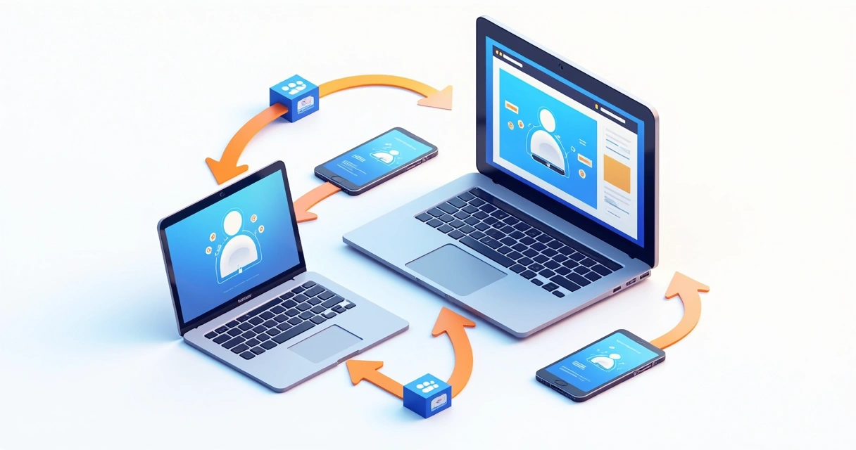Ícones digitais representando anúncios de retargeting 